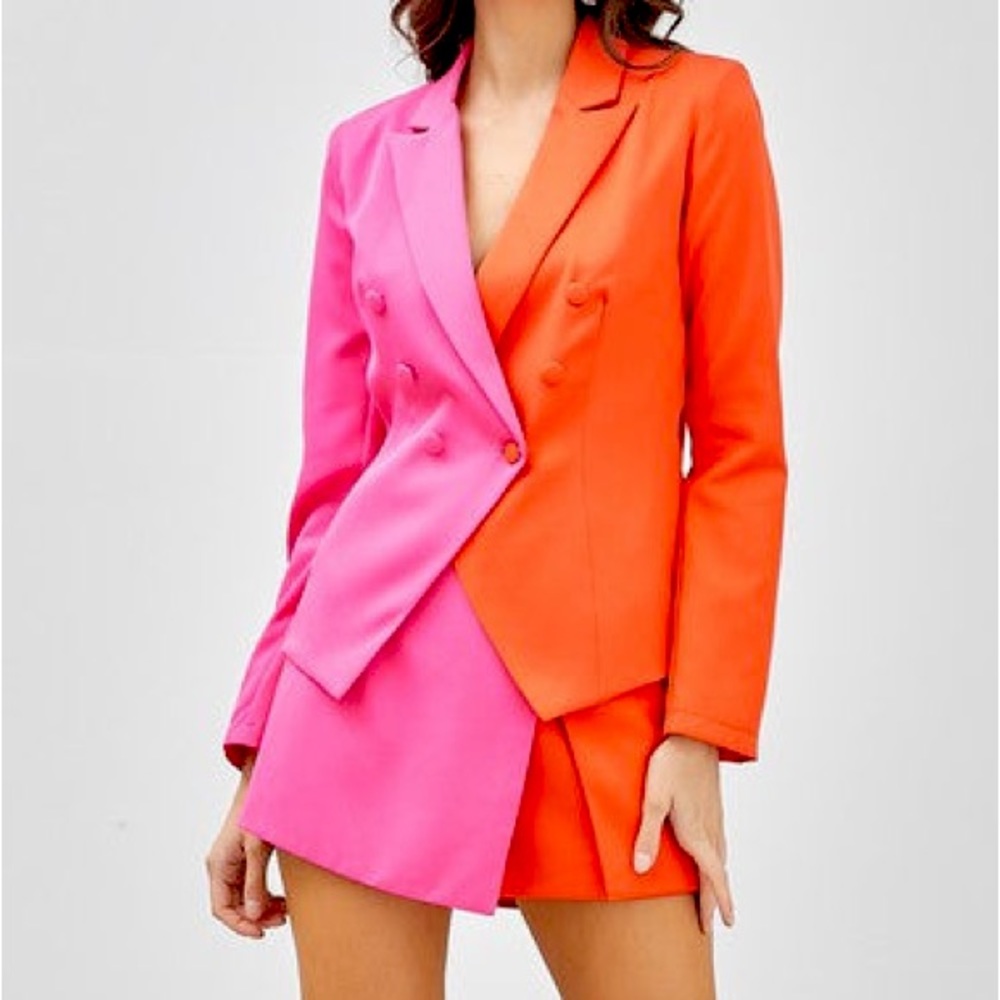 DO+BE  Color Block Chic Blazer and Skort Set Size M